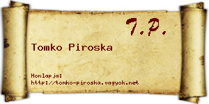 Tomko Piroska névjegykártya