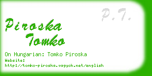 piroska tomko business card